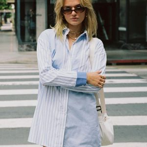 Rouni Shirt Dress White / Blue