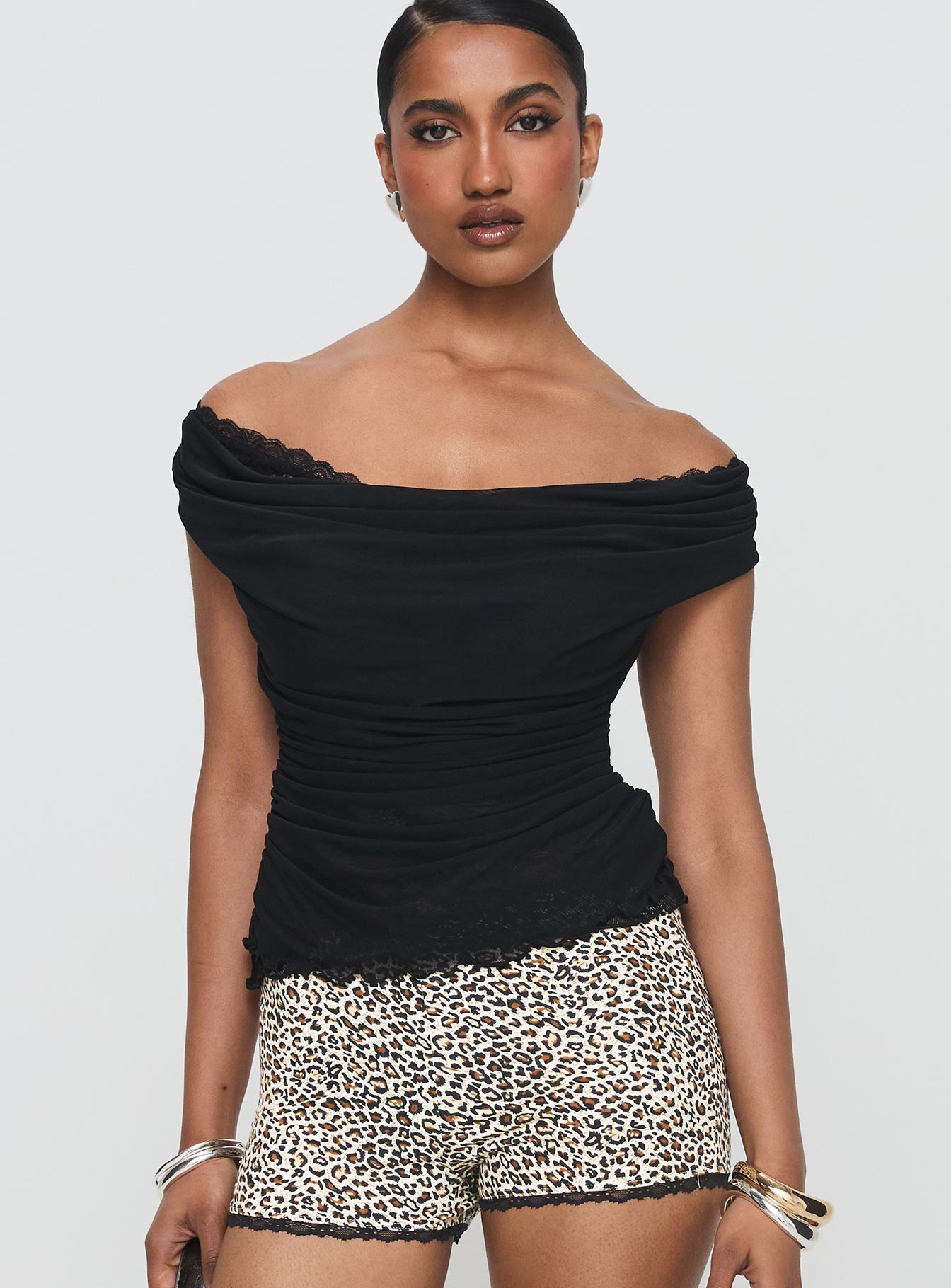 Sonnie Off Shoulder Top Black - Image 2