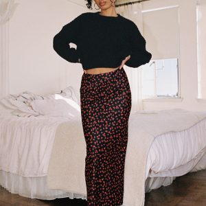 Jodie Maxi Skirt Black Floral