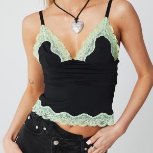 Dos Fitted Cami Top Black