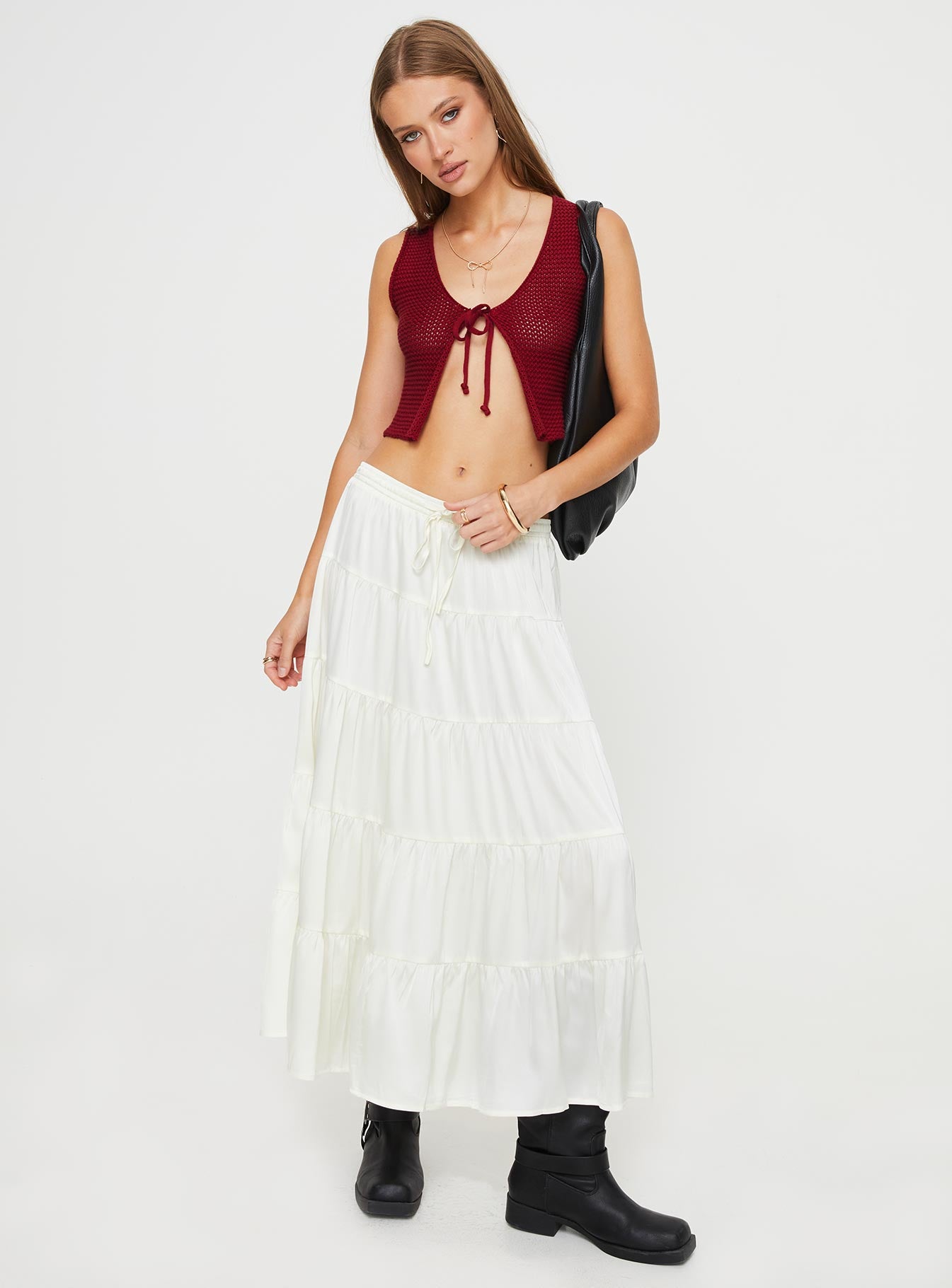 Keira Tiered Maxi Skirt Porcelain - Image 2