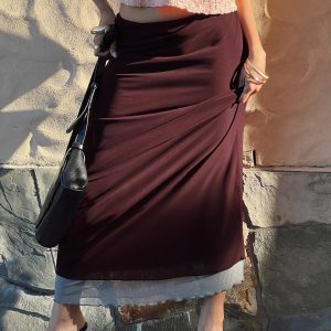 Motel Tresha Skirt Mesh Burgundy 199