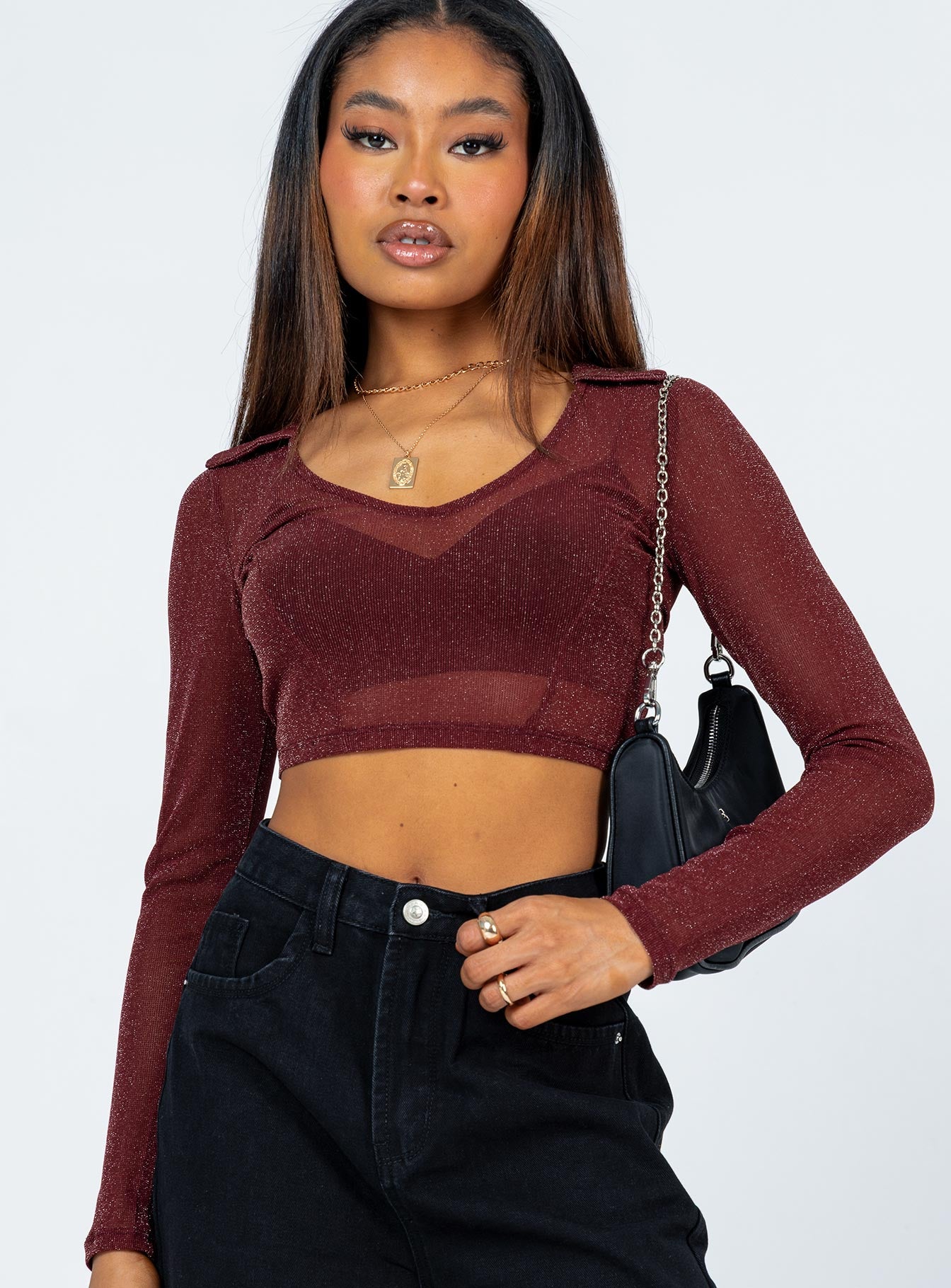 Remmy Long Sleeve Top Brown - Image 3