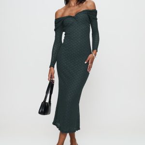 Elexis Off The Shoulder Maxi Dress Blue