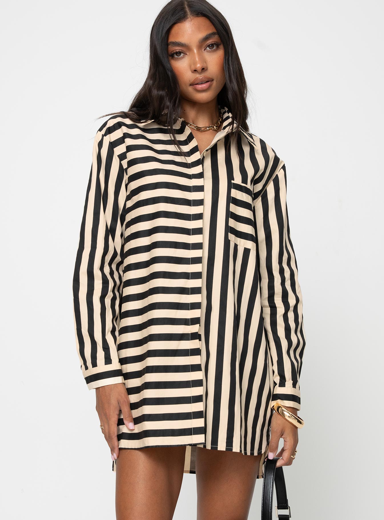 Hancer Shirt Dress Black / Cream - Image 2