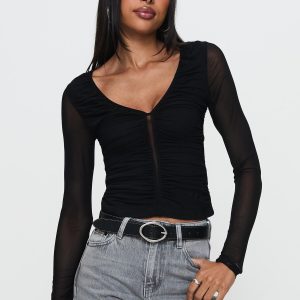 Tenzin Ruched Top Black