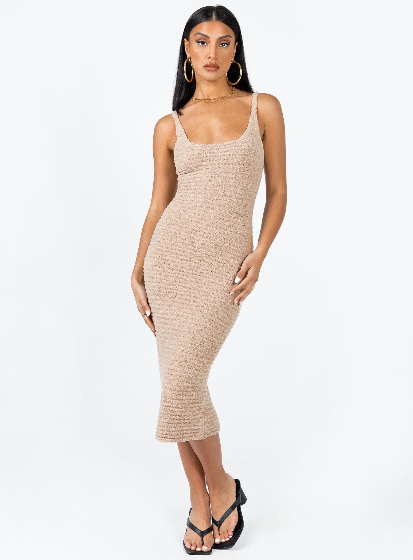 Louis Midi Dress Beige - Image 2