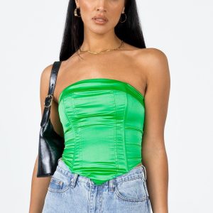 Daris Strapless Top Green
