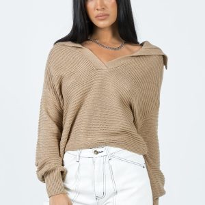 Brihni Oversized Knit Sweater Beige