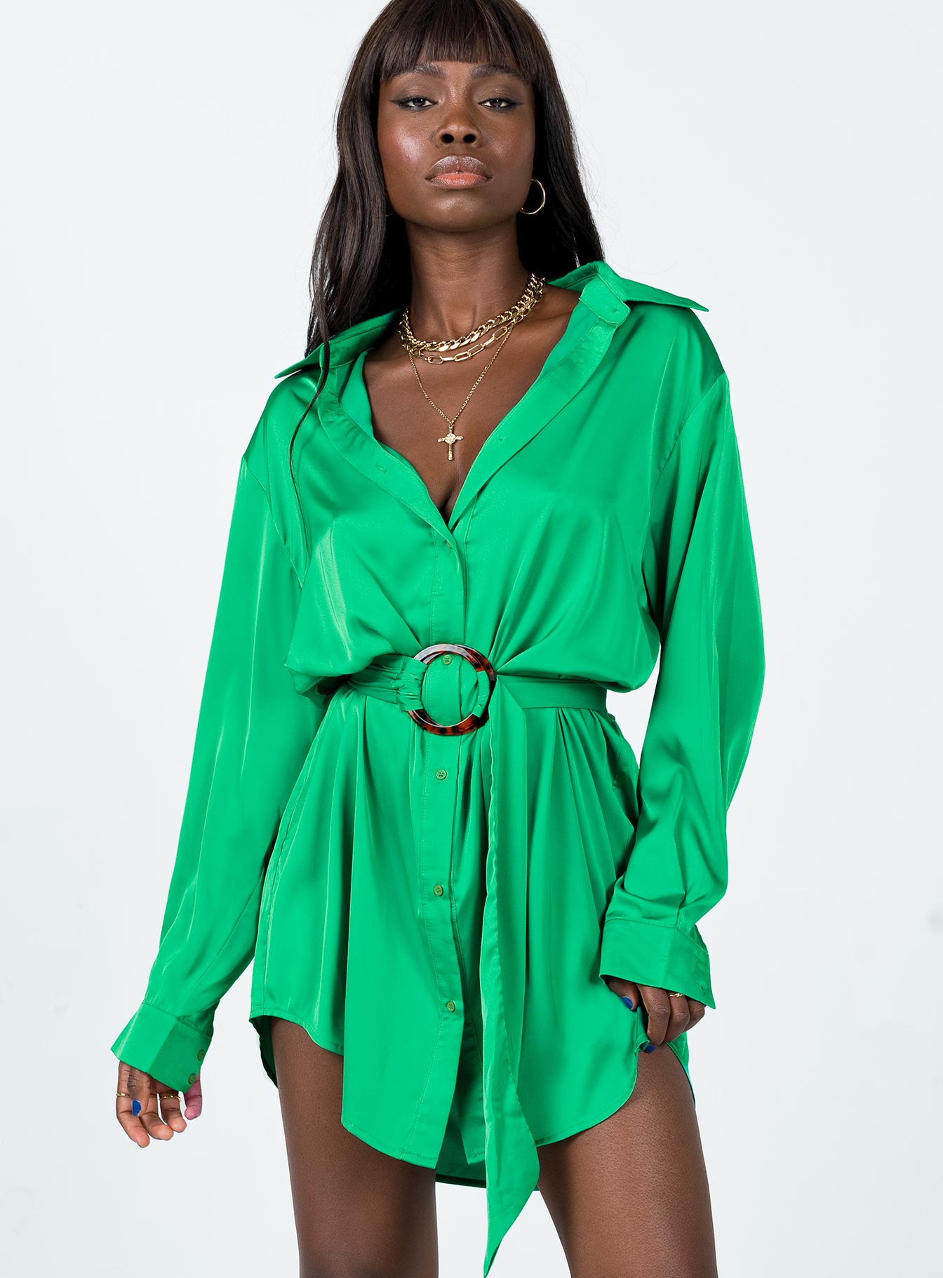 Leighton Mini Dress Green - Image 2