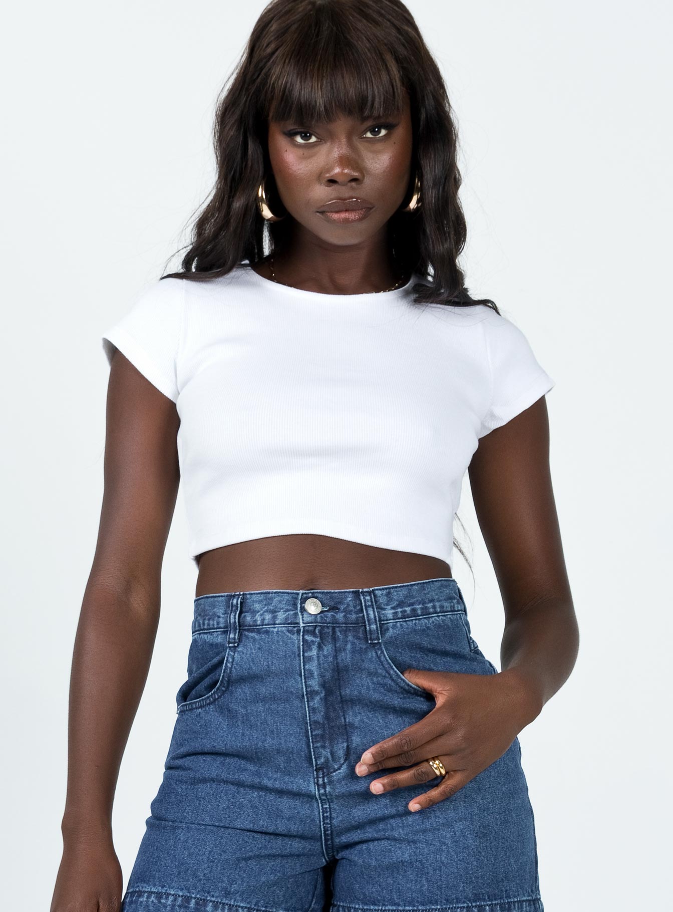 Classic Crop Tee White - Image 3