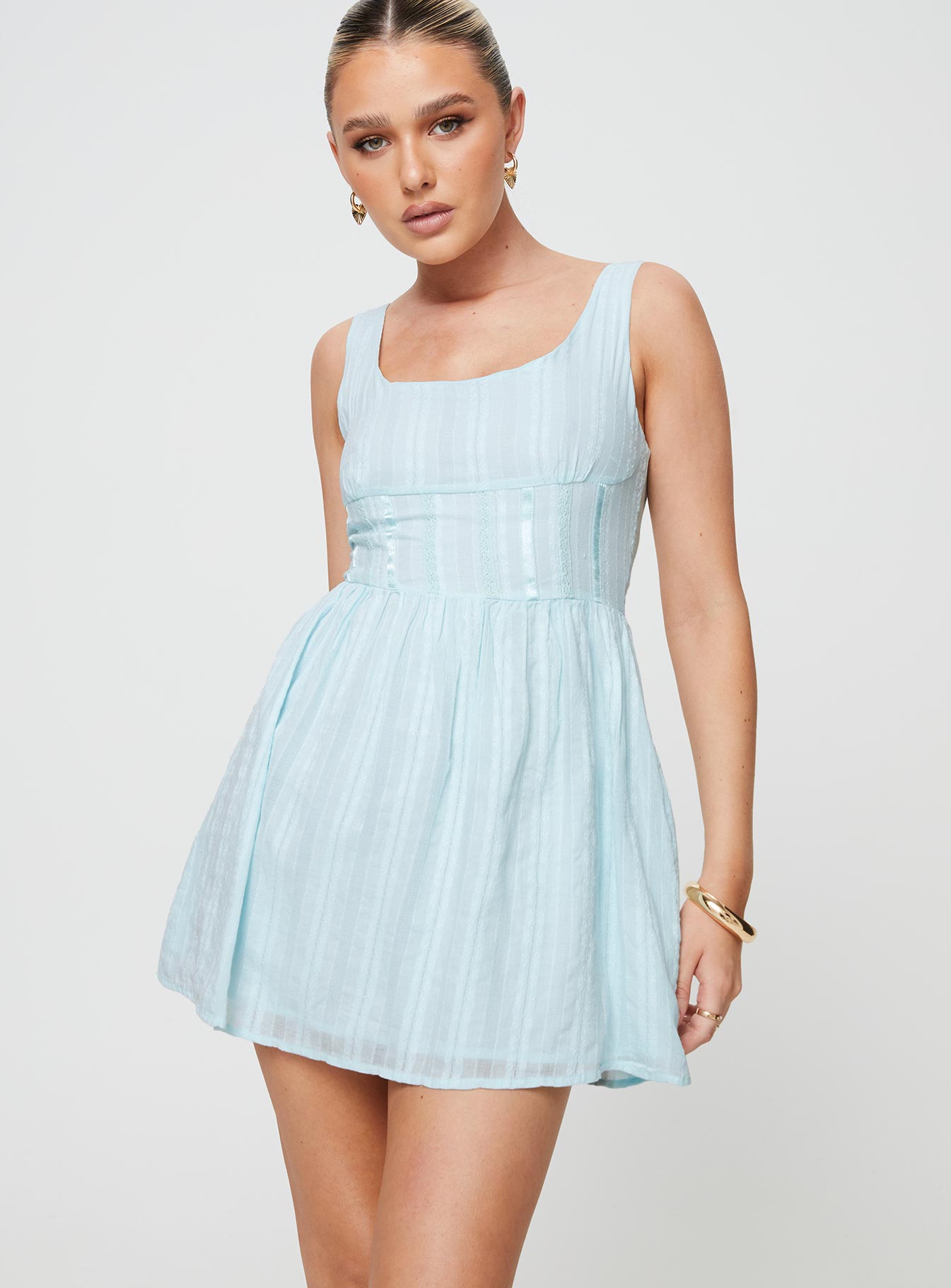 Lorinda Mini Dress Blue - Image 2