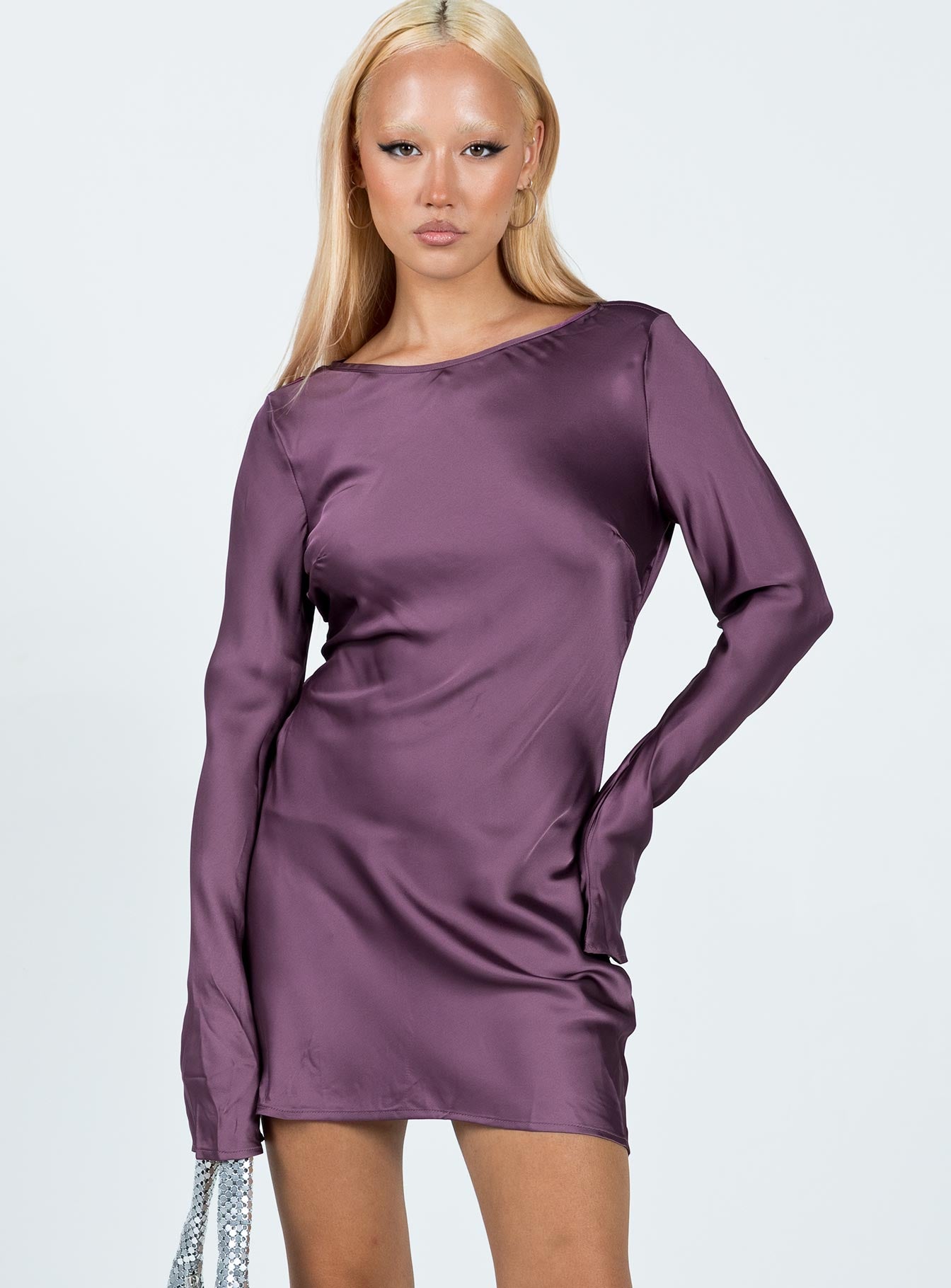 Namara Long Sleeve Mini Dress Purple - Image 2