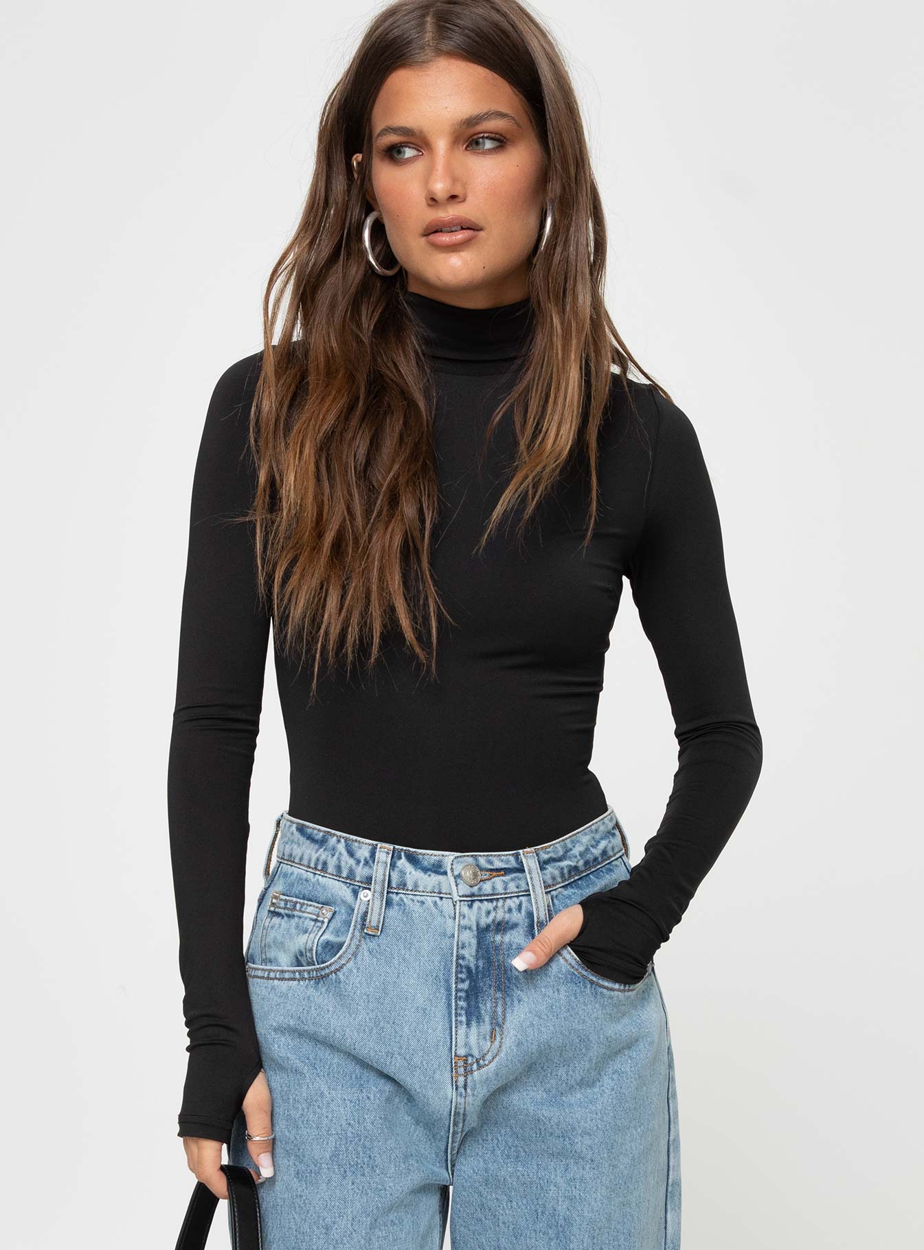 Bayda Long Sleeve Bodysuit Black - Image 2