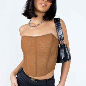 Azriel Strapless Bustier Beige