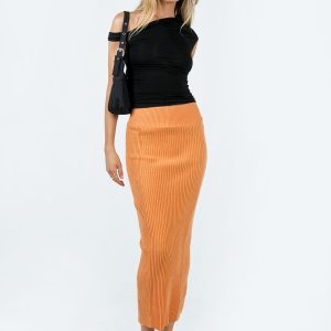 Regent Low Rise Maxi Skirt Orange
