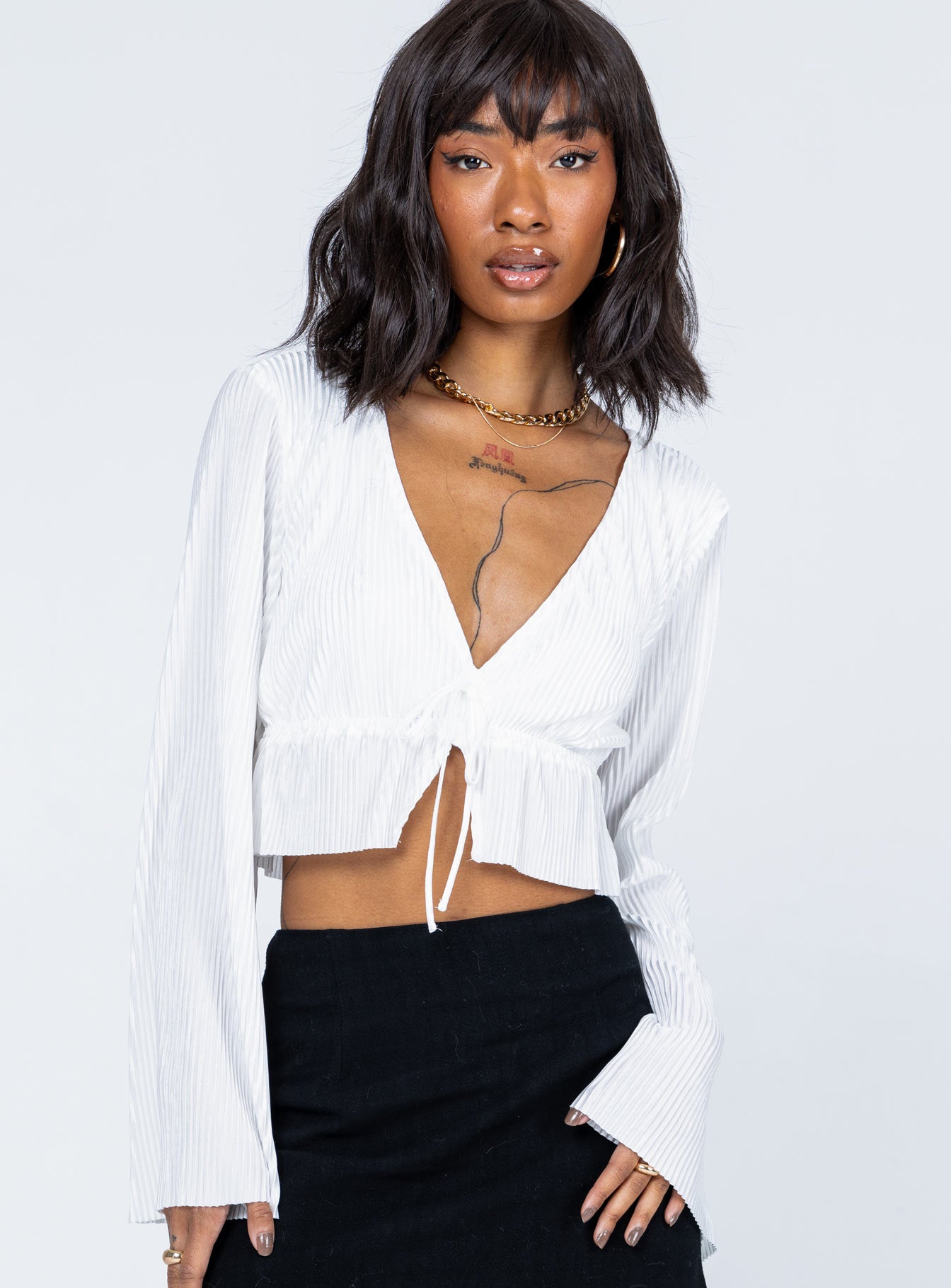 Khari Long Sleeve Top White