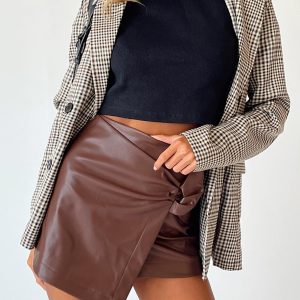 Noelle Mini Skirt Brown