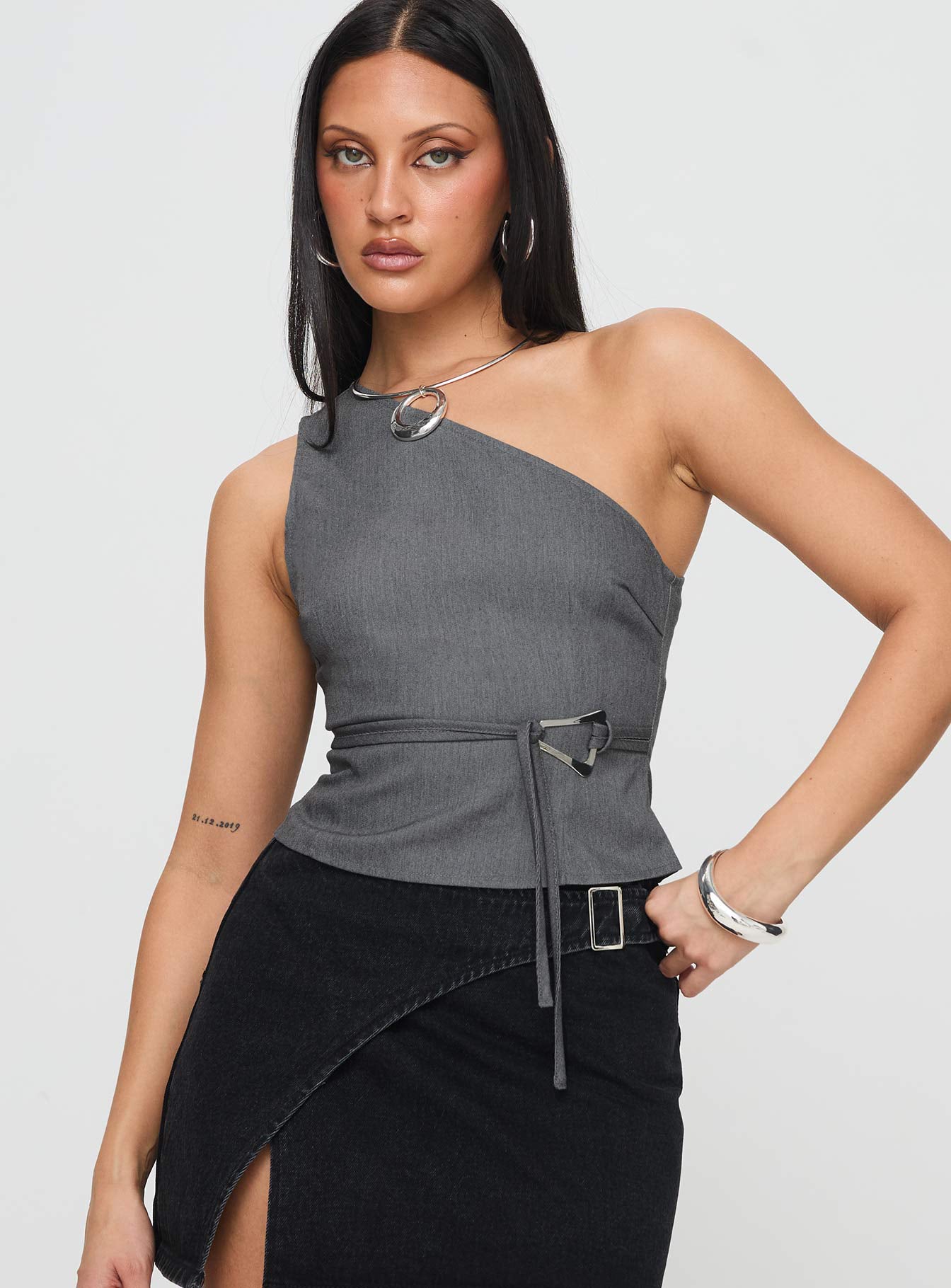 Sayaka Top Charcoal - Image 2