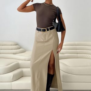 Fall Maxi Skirt Taupe