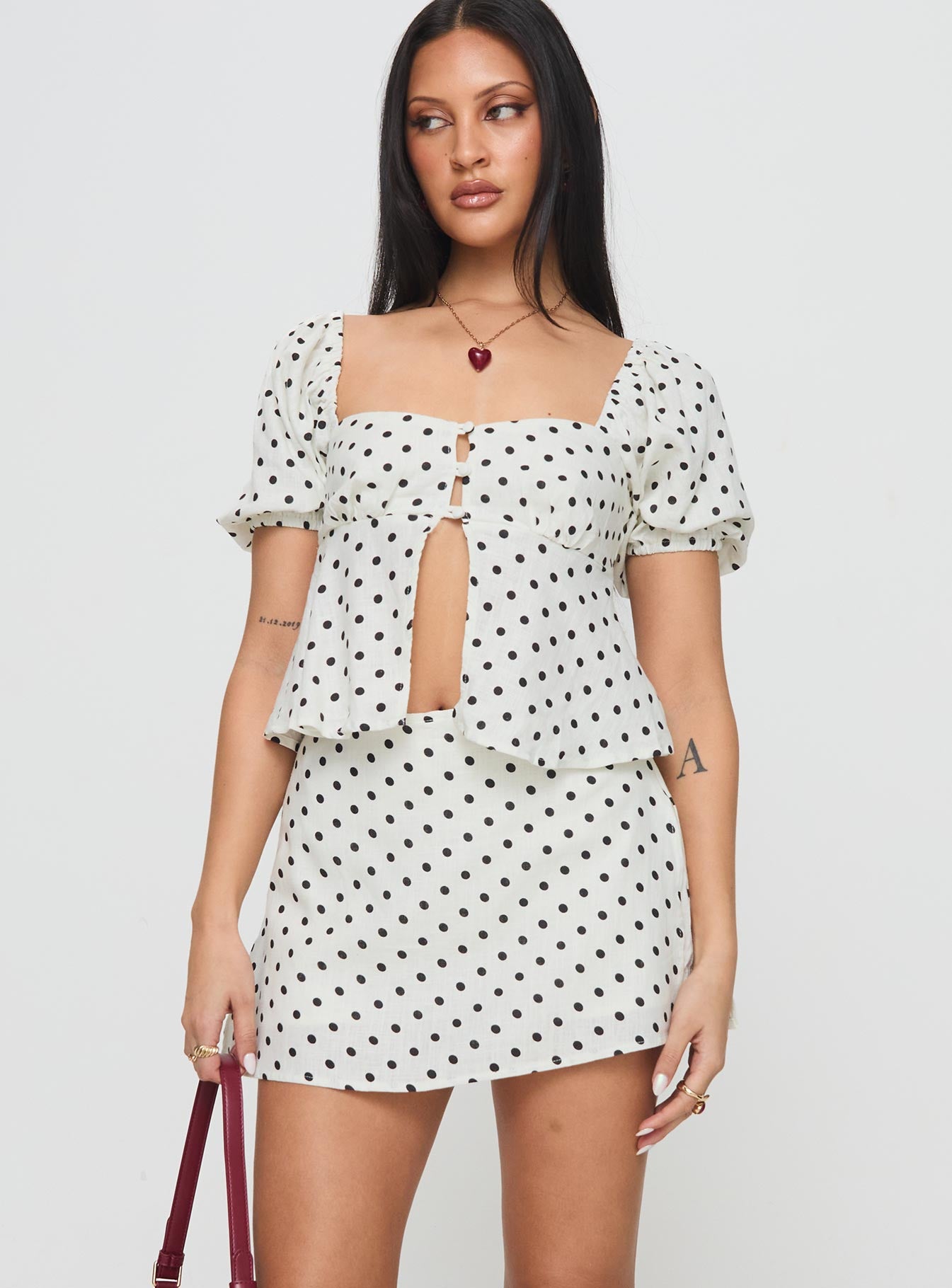 Adios Linen Blend Skort Cream/Black - Image 2