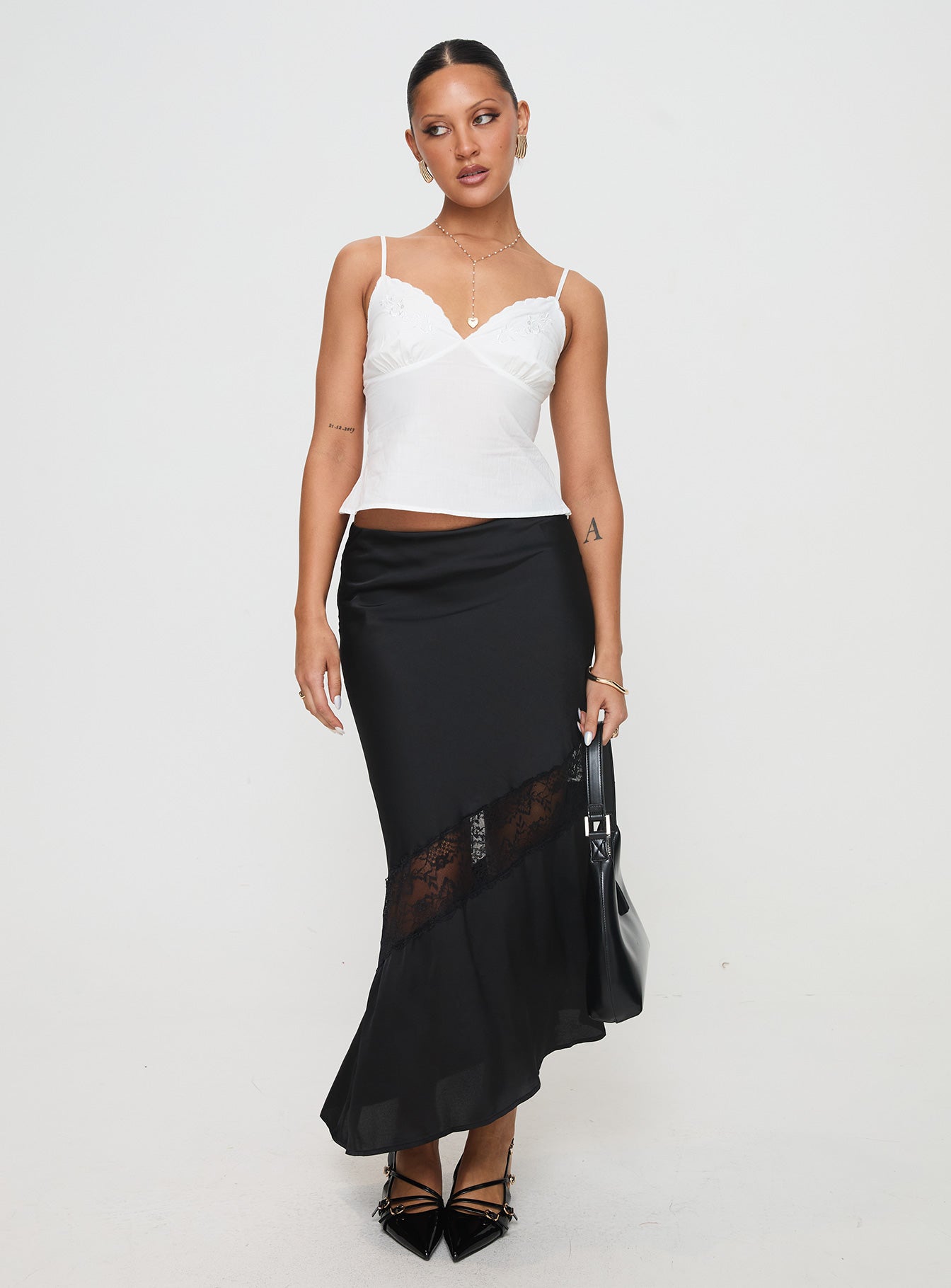 Carrion Lace Maxi Skirt Black - Image 2
