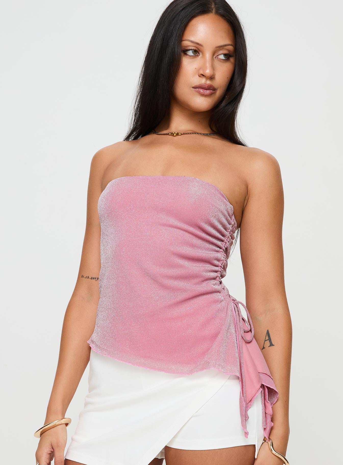 Royal Rose Strapless Top Pink - Image 2