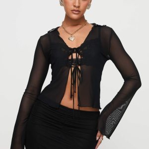 Thalassia Long Sleeve Top Black