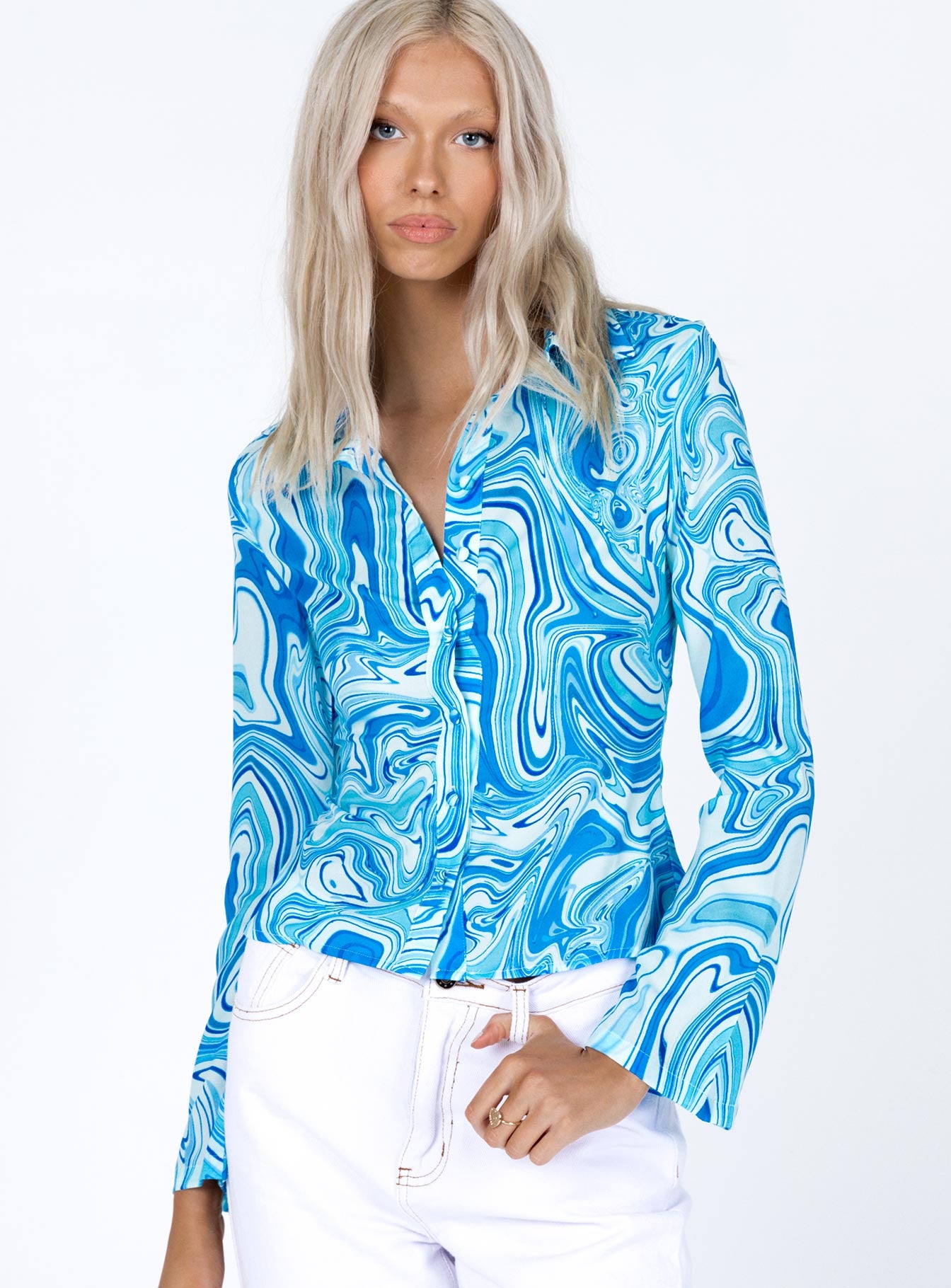 Anni Shirt Blue Swirl - Image 2
