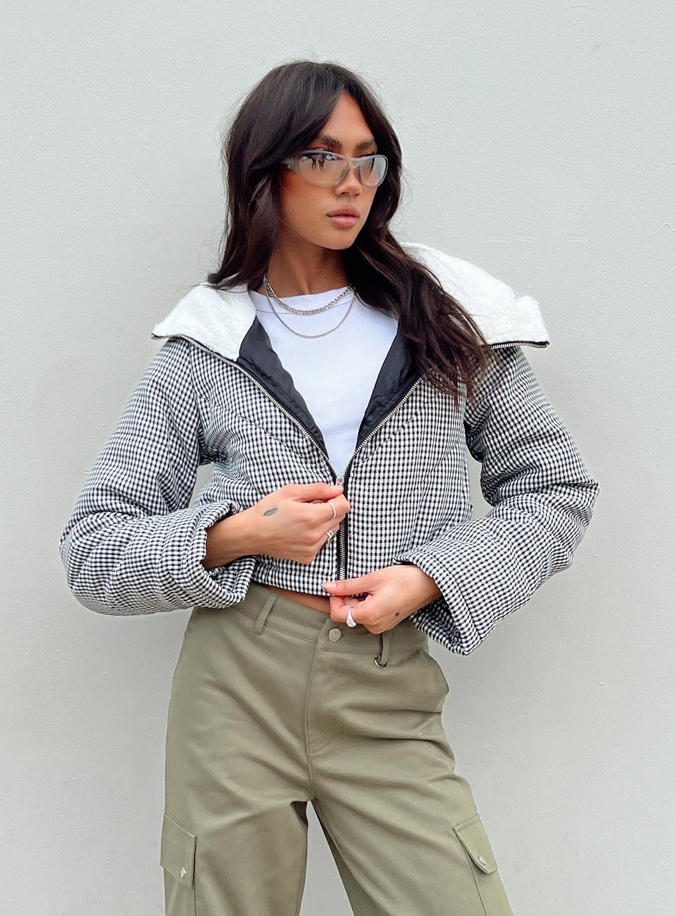 The Keir Puffer Jacket Black/White - Image 2