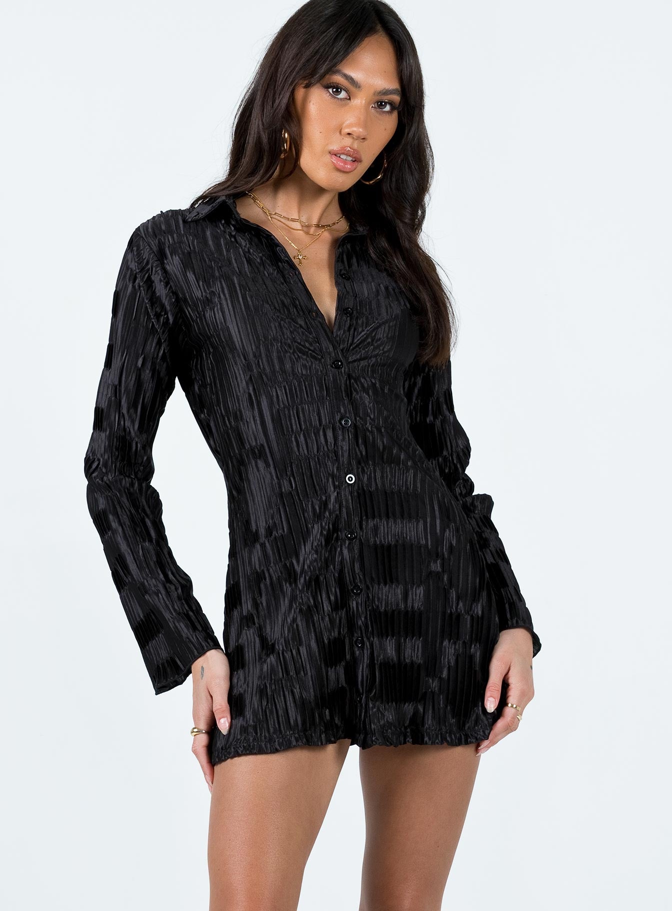 Lila Shirt Dress Black - Image 2