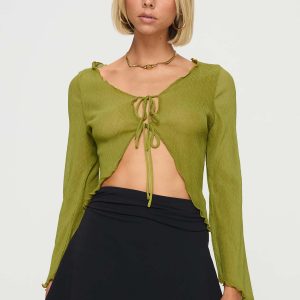Undone Long Sleeve Top Green