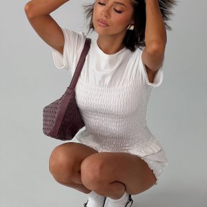 Maybe Tomorrow Ruched Top White