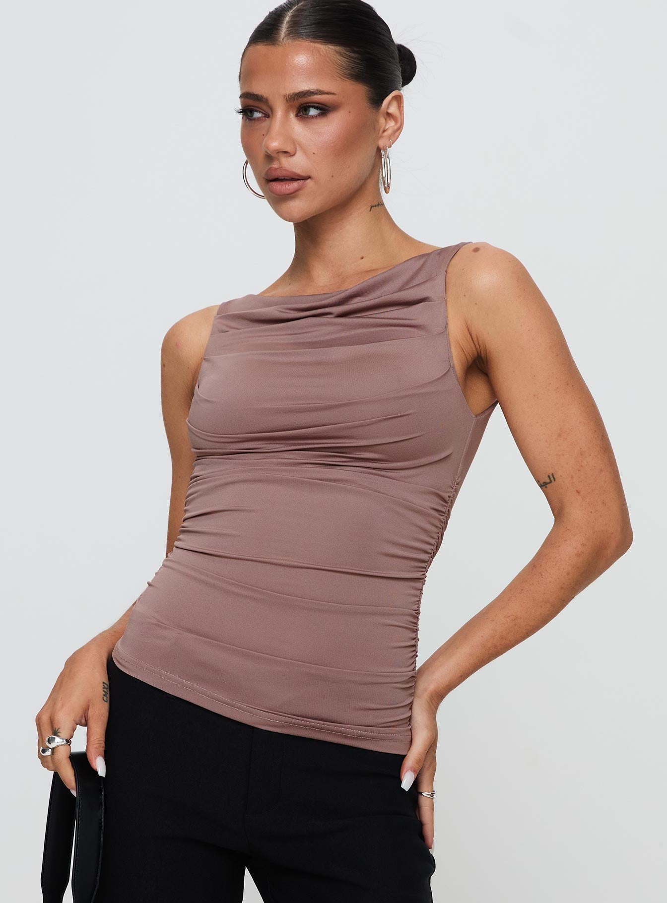 Kind To Another Ruched Top Mauve - Image 2