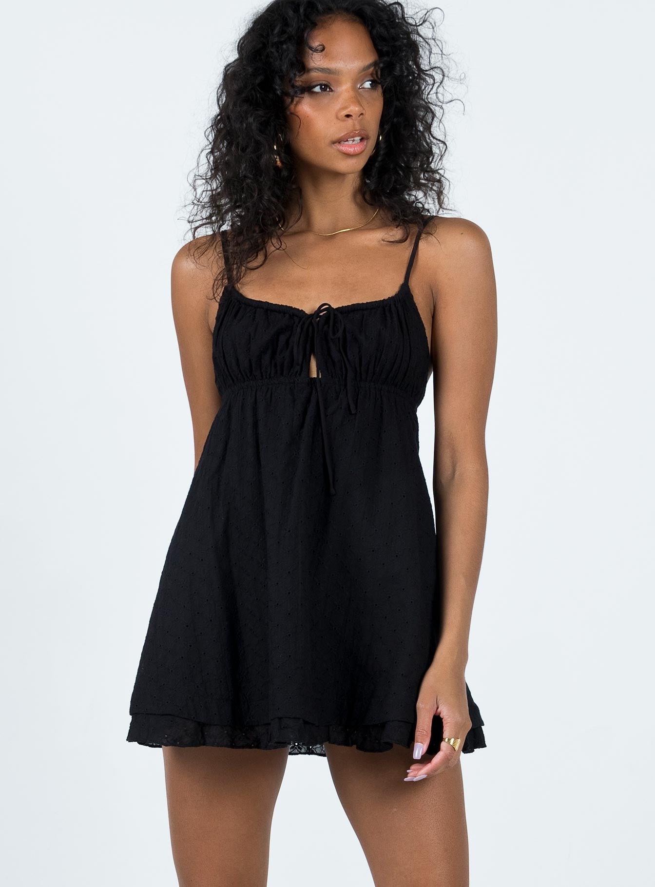 Empress of Love Mini Dress Black Embroidery - Image 2