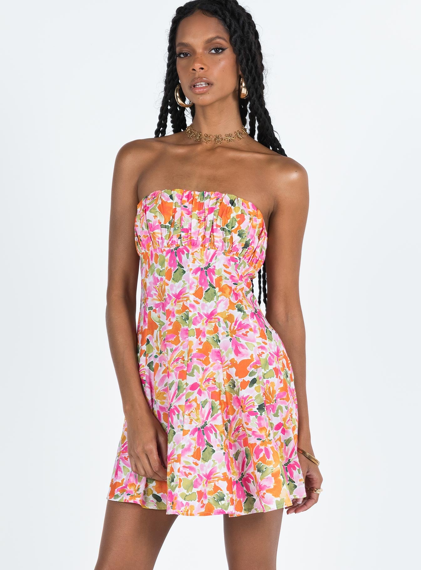 Largo Strapless Mini Dress Multi - Image 2