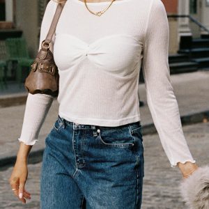 November Long Sleeve Top White