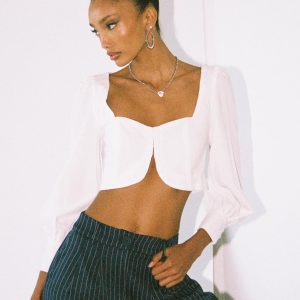 Della Long Sleeve Top White