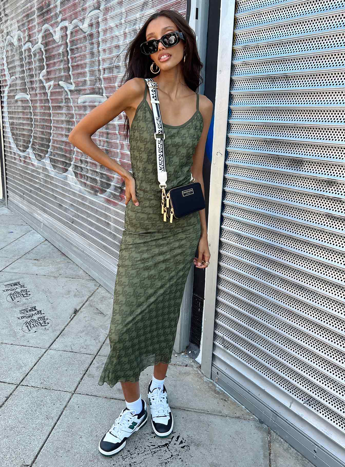 Jagger & Stone Demi Mesh Maxi Dress Khaki - Image 2