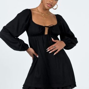 Empress Of Love Long Sleeve Mini Dress Black