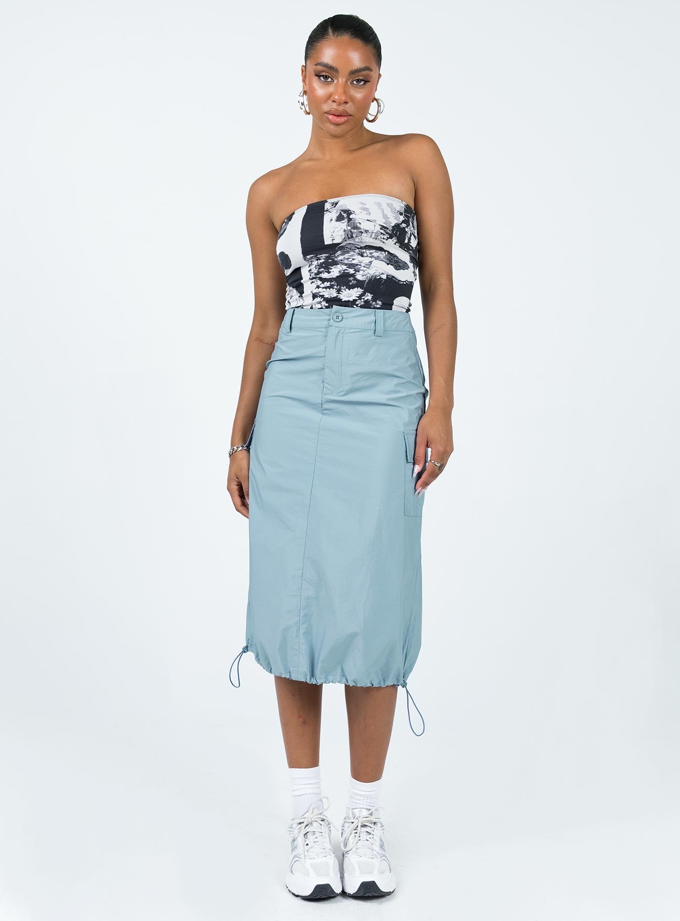 Tinba Midi Skirt Blue - Image 2