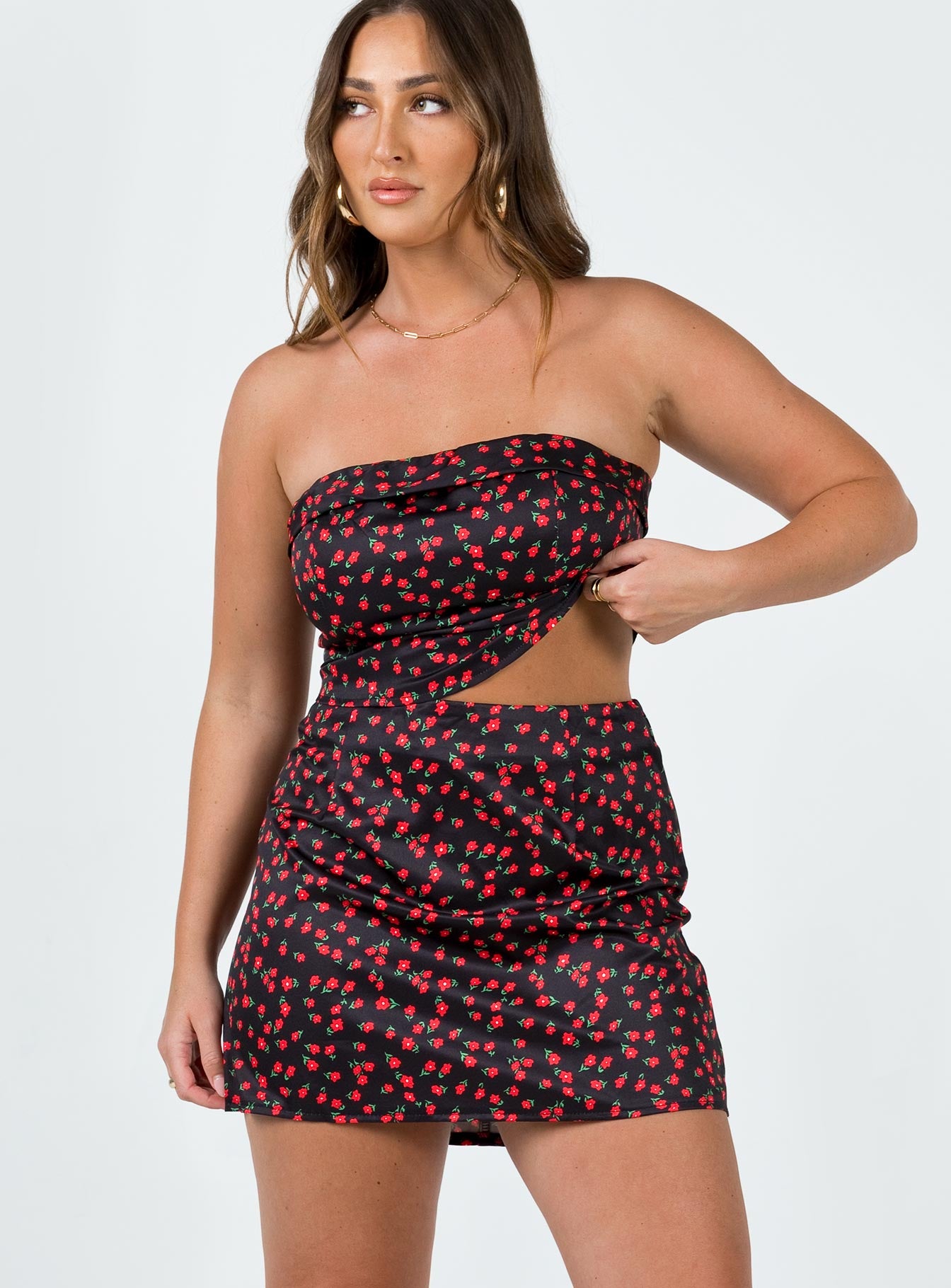 Chadwick Mini Skirt Black Floral - Image 2