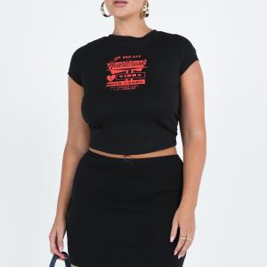 Kael Mid Rise Mini Skirt Black