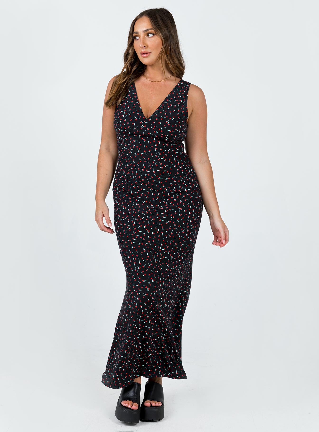 Garrick Maxi Dress Black / Red - Image 2