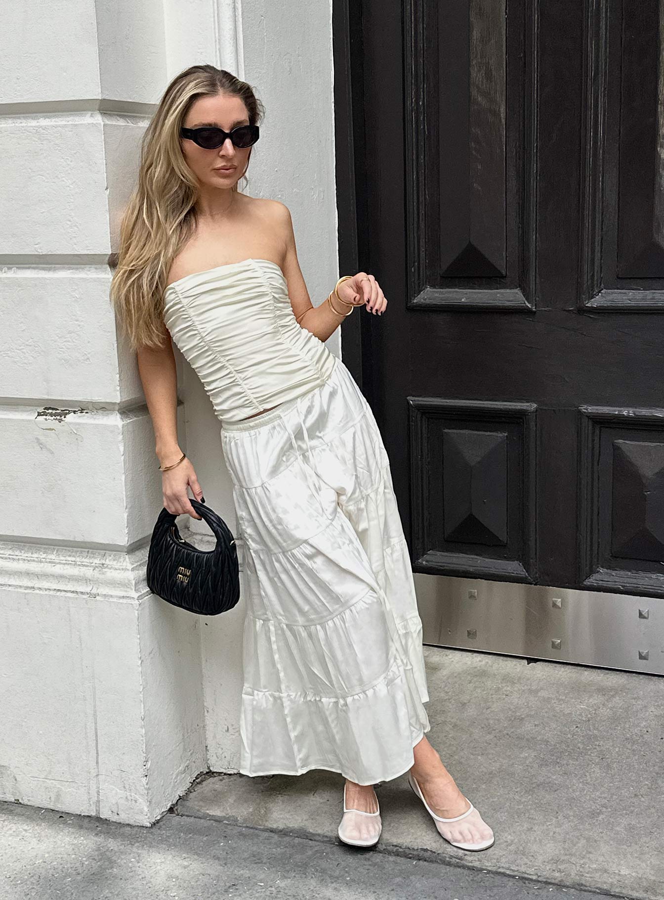 Keira Tiered Maxi Skirt Porcelain - Image 10