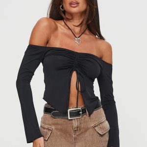 Carradine Off The Shoulder Top Black