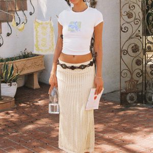 Mavie Knit Skirt Beige