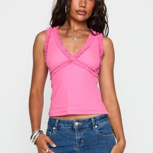 Danyia Frill Top Pink