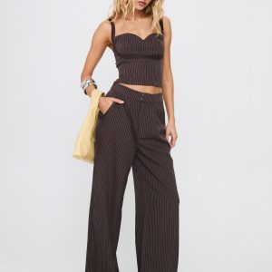 Briana Set Chocolate Pinstripe