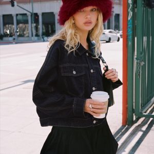 Dear London Bubble Hem Mini Skirt Black